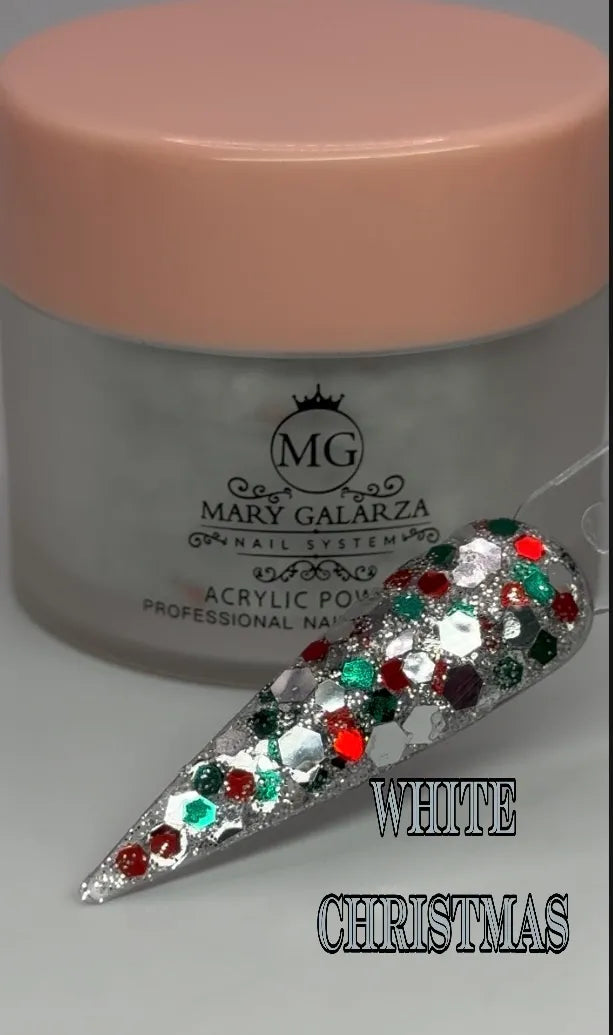 WHITE CHRISTMAS GLITTER ACRYLIC POWDER