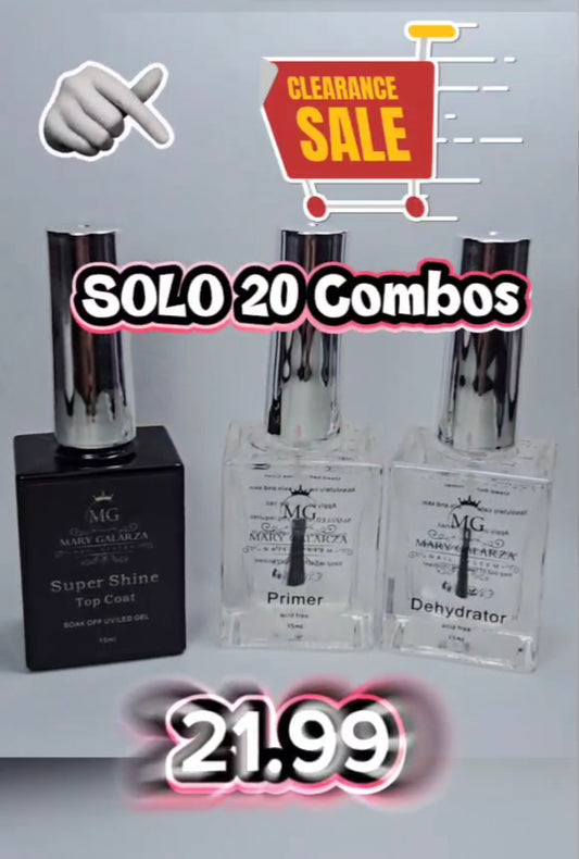 COMBO Super Shine Top Coat , Primer,  Dehydrator