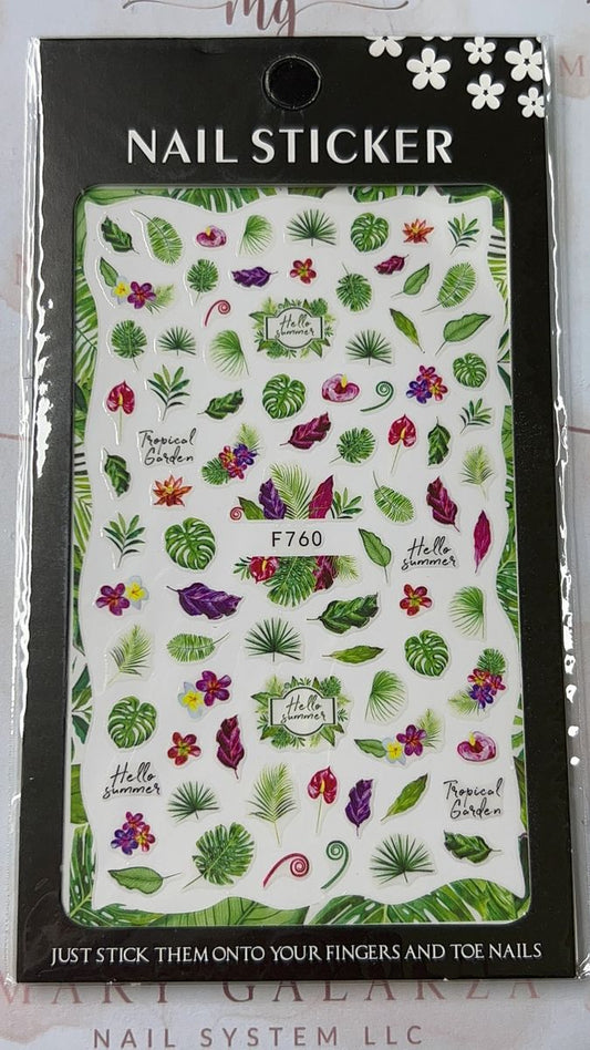 TROPICAL GARDEN STICKERS F760