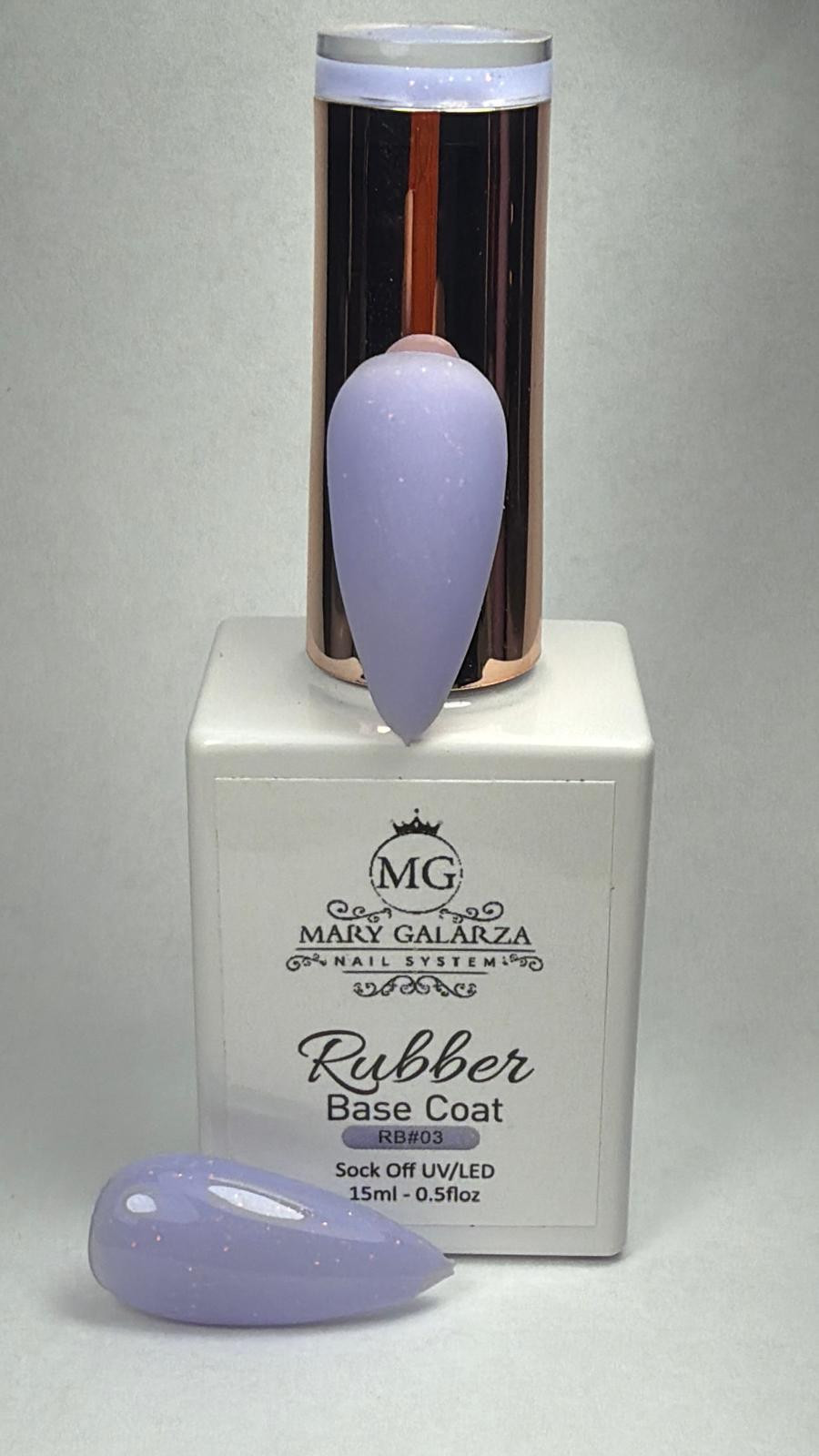 RUBBER BASE COAT RB#03 GEL Pink Solid, Pink & PURPLE Shimmer
