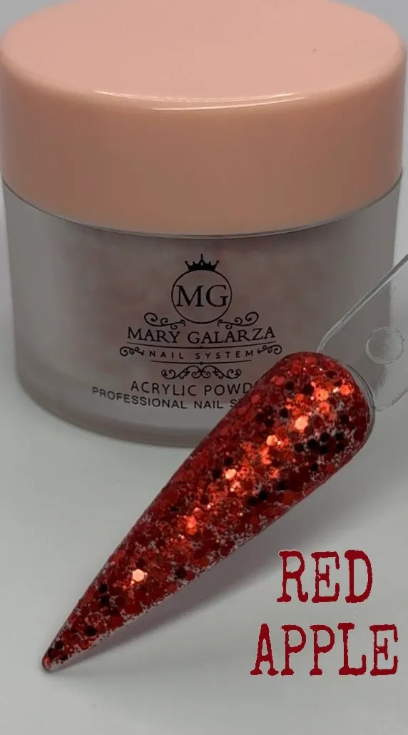 RED APPLE GLITTER ACRYLIC POWDER