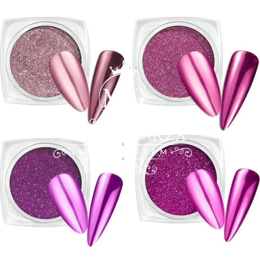 PINK Chrome powder 4 PACK / polvo ROSA CROMADO 4 PACK